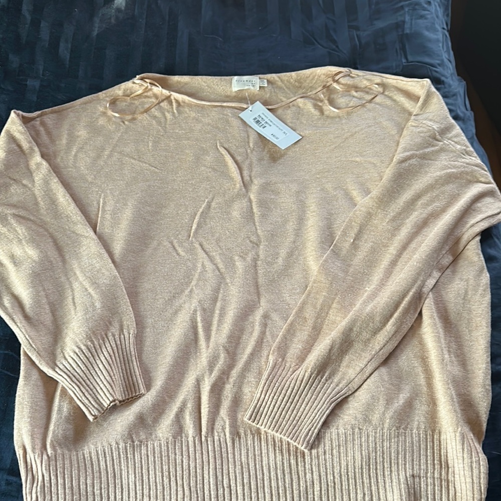 Dreamers by Debut M/L boatneck sweater taupe NWT